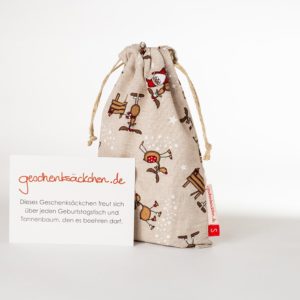 Geschenksäckchen Gr. S Rentiere